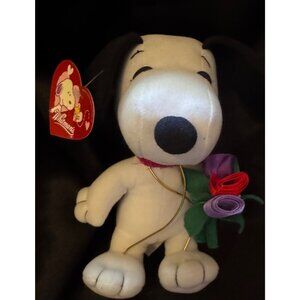 Peanuts Snoopy Whitmans Stuffed Animal with Flower Arrangement